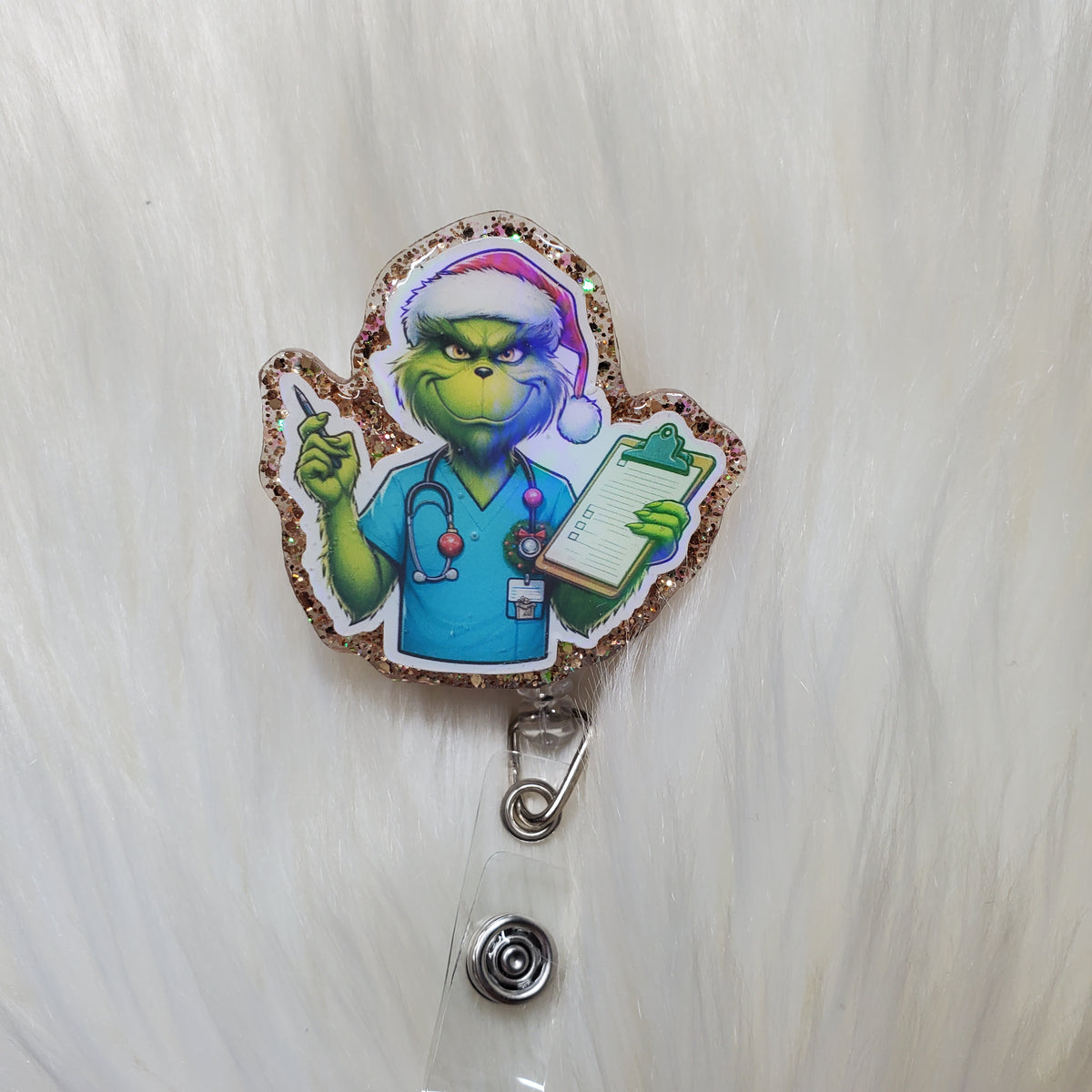 Grinch Nurse Badge Reel