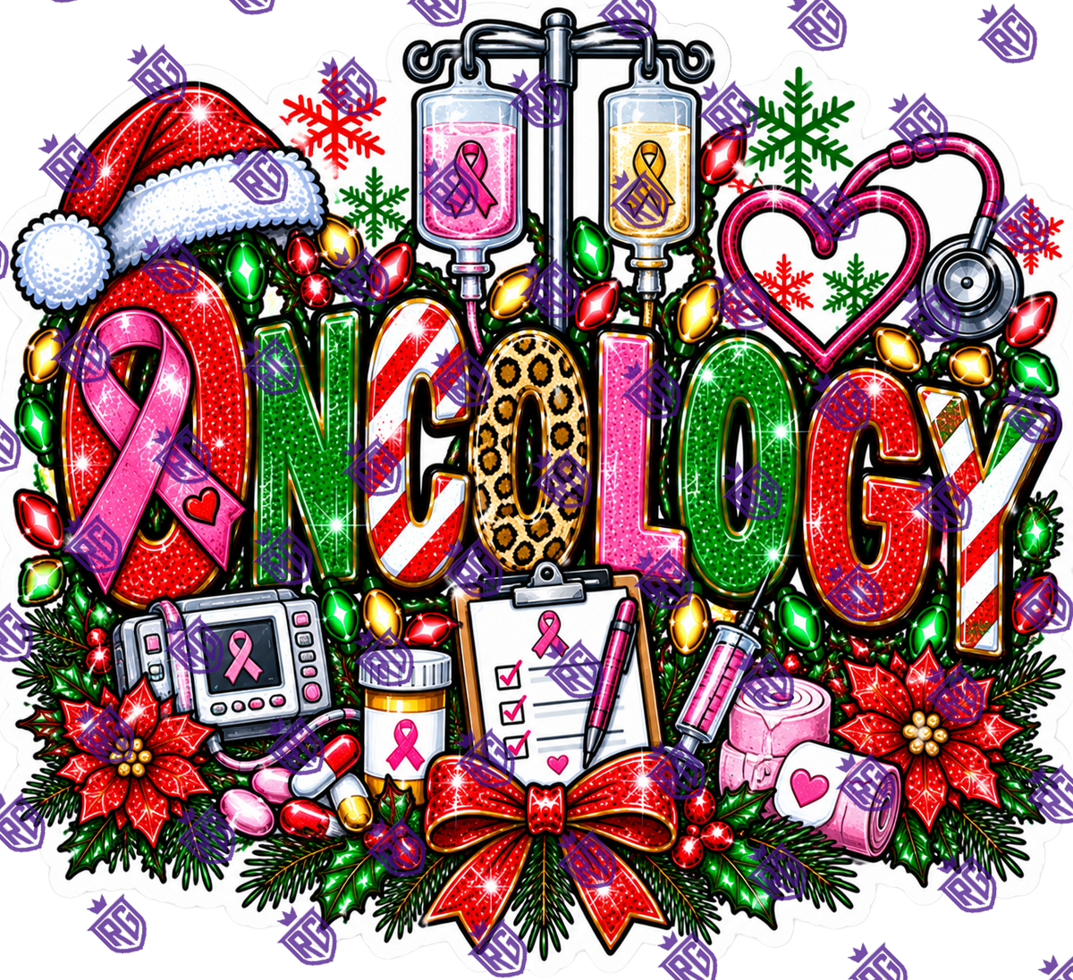 Oncology Christmas Acrylic Blank