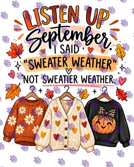 Listen up September acrylic blank