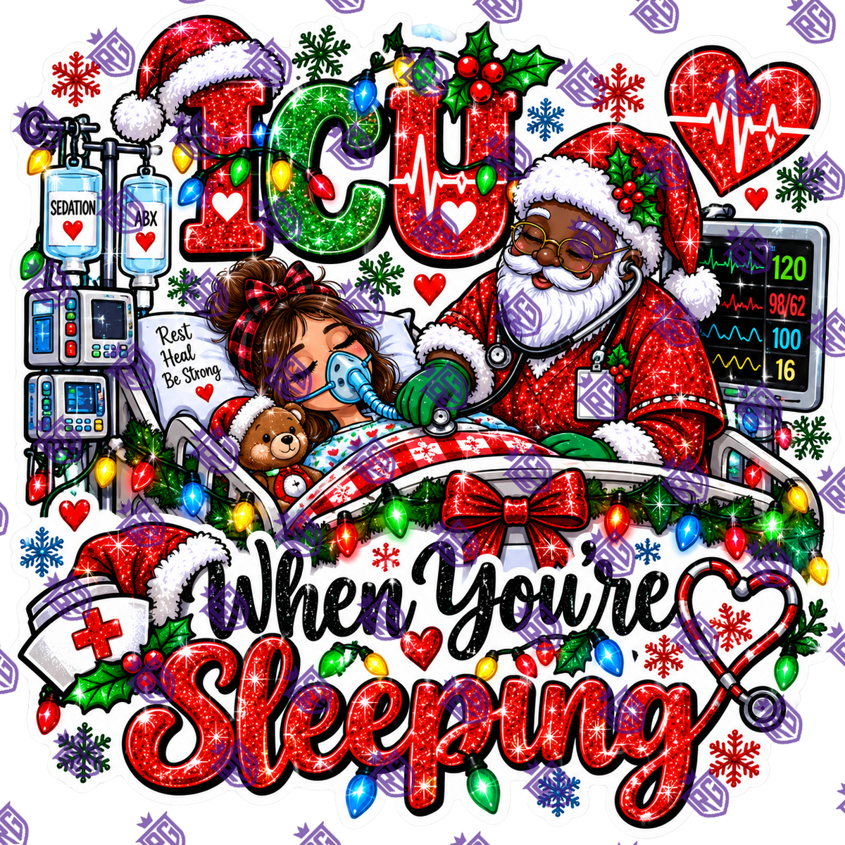 ICU when your sleeping Christmas Acrylic Blank