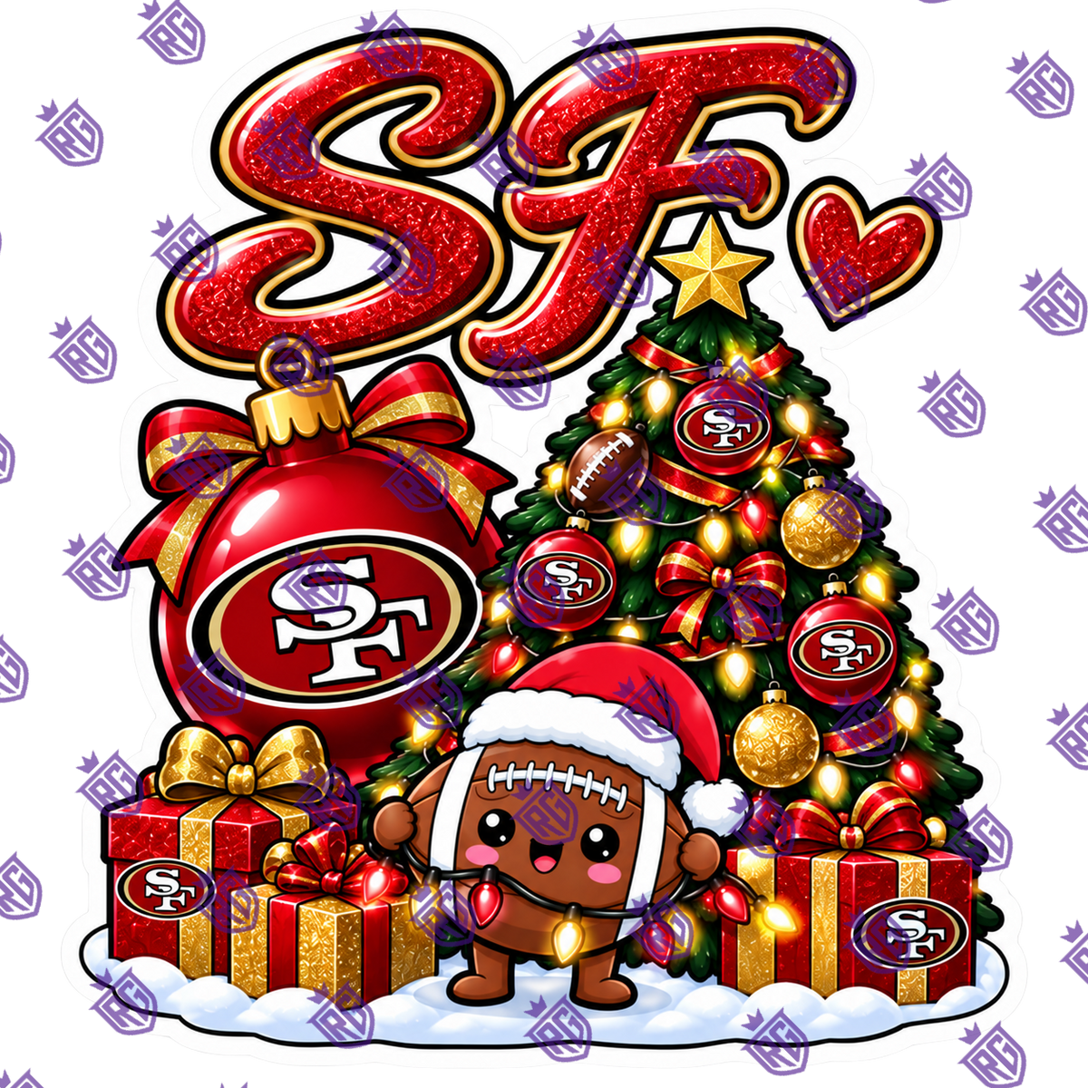 Christmas Football acrylic blank