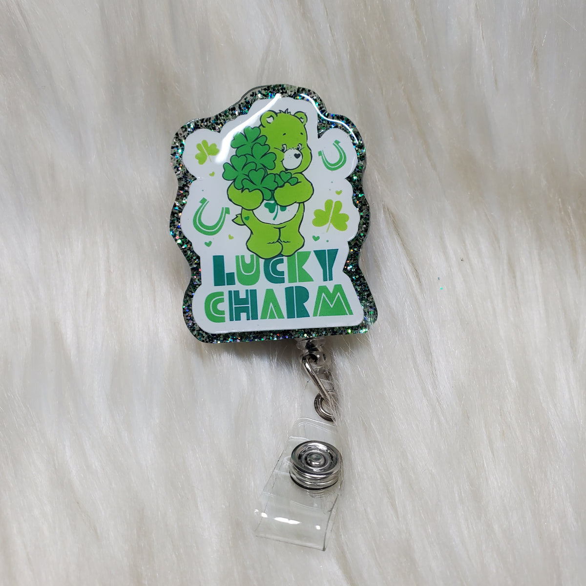 Lucky Charm Bear Badge Reel