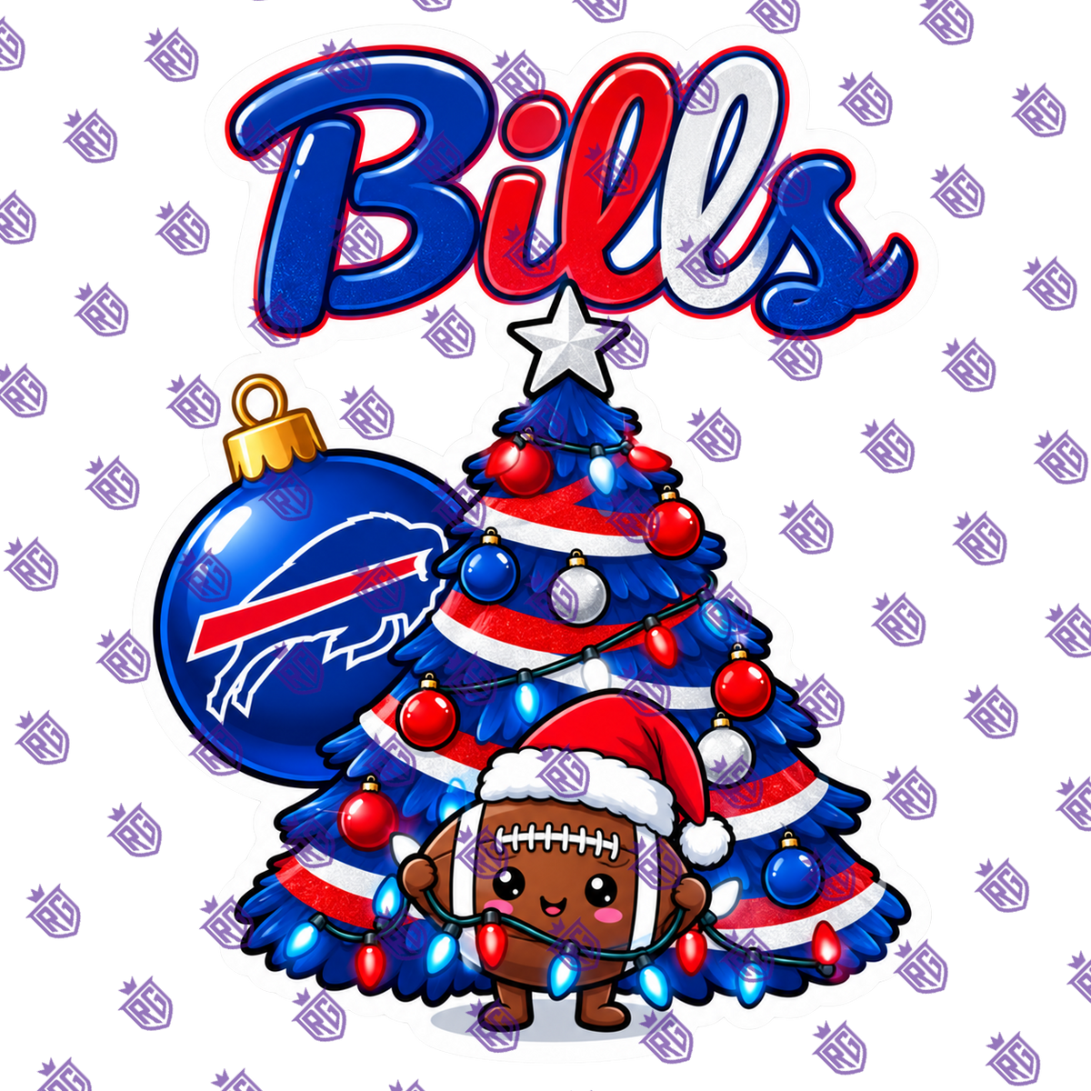 Christmas Football acrylic blank