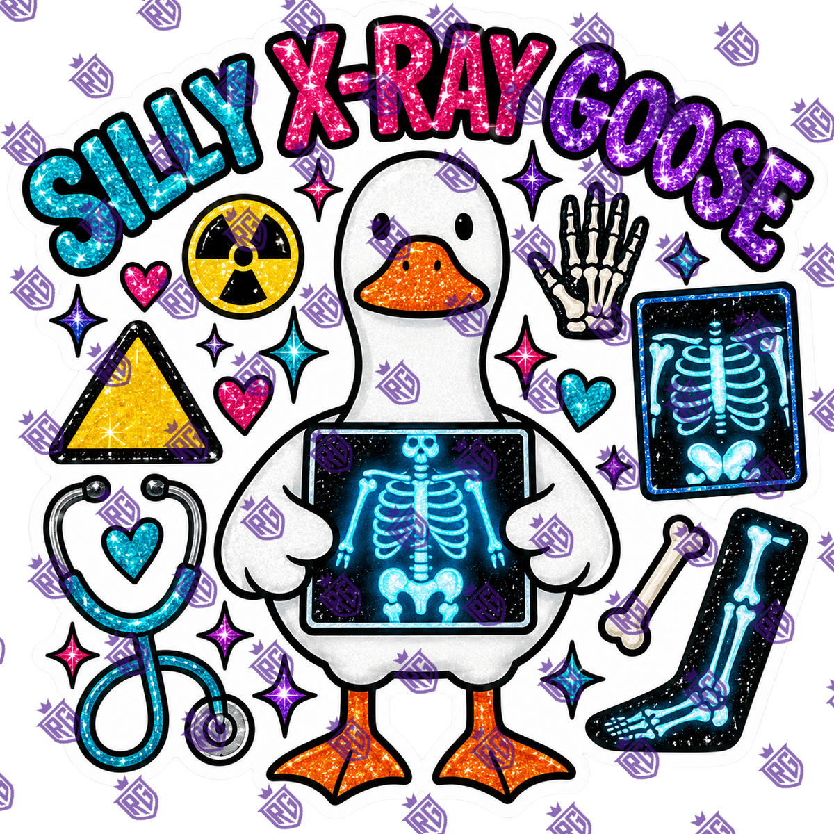 Silly X-Ray Goose Acrylic Blank