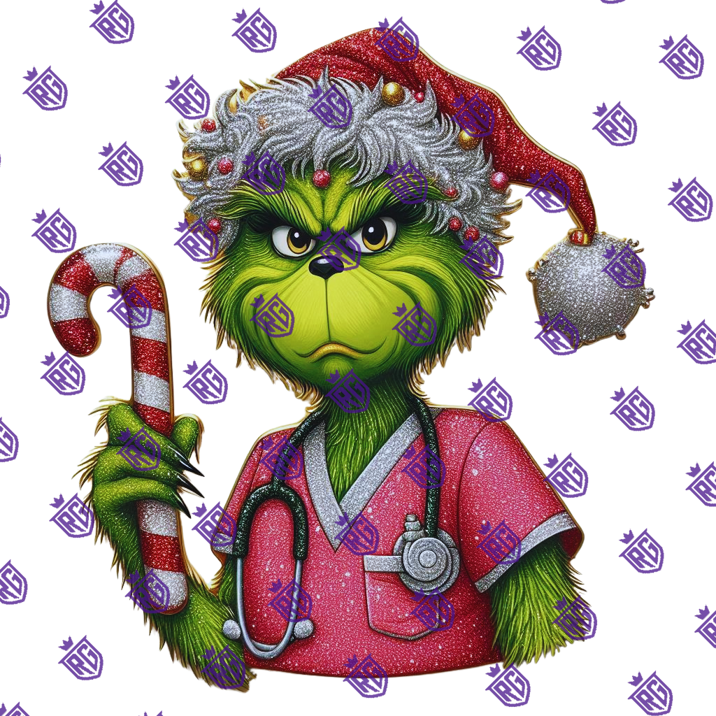 Grinch W/Candycane Acrylic Blank With Decal