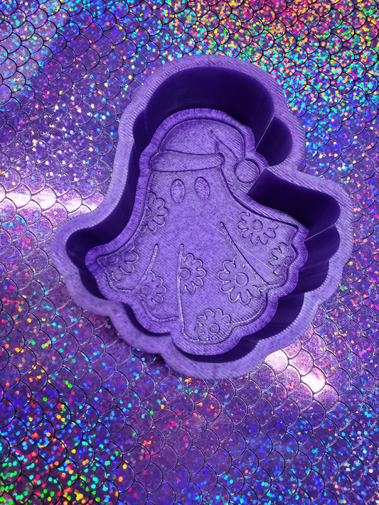 Ghost Santa Hat Flower Power Freshie mold