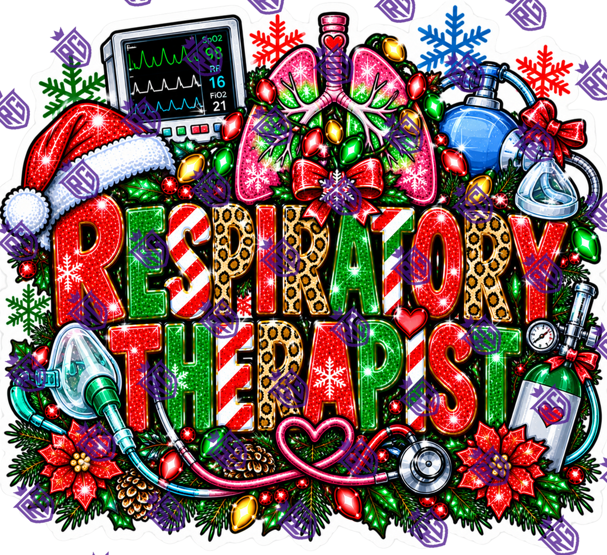 Respiratory Therapist Christmas Acrylic Blank