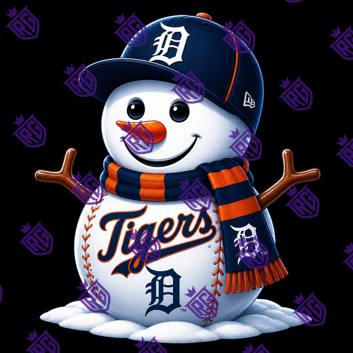 Snowman Tigers Acrylic Blank With Decal