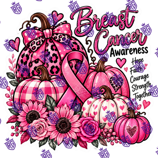 Breast cancer Fall Pumpkins Awareness Acrylic Blank