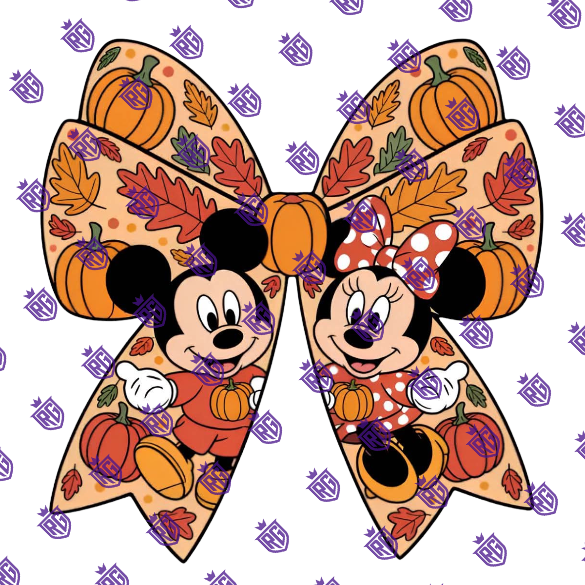 Fall Pumpkin Minnie and Mickey Acrylic blank