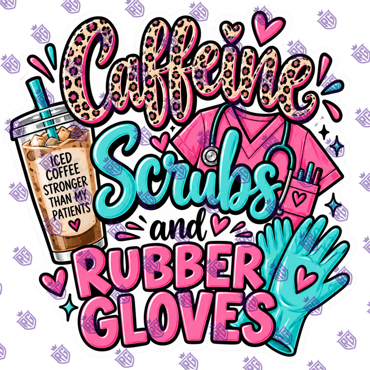 Caffeine Scrubs and Rubber Gloves Acrylic Blank