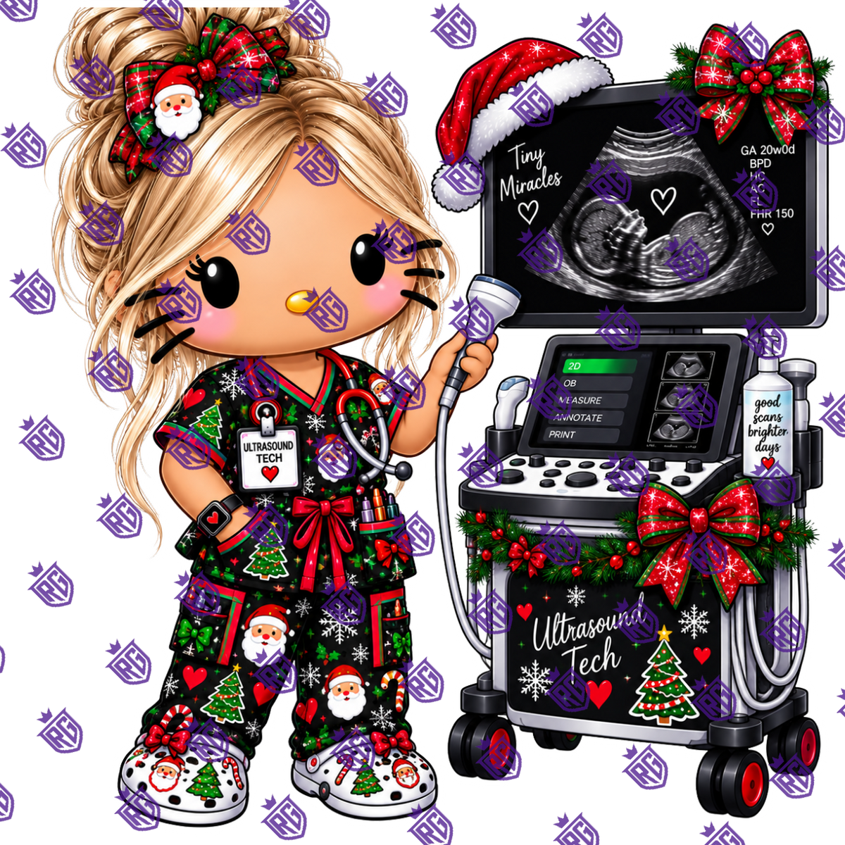 Christmas Ultrasound Acrylic Blank