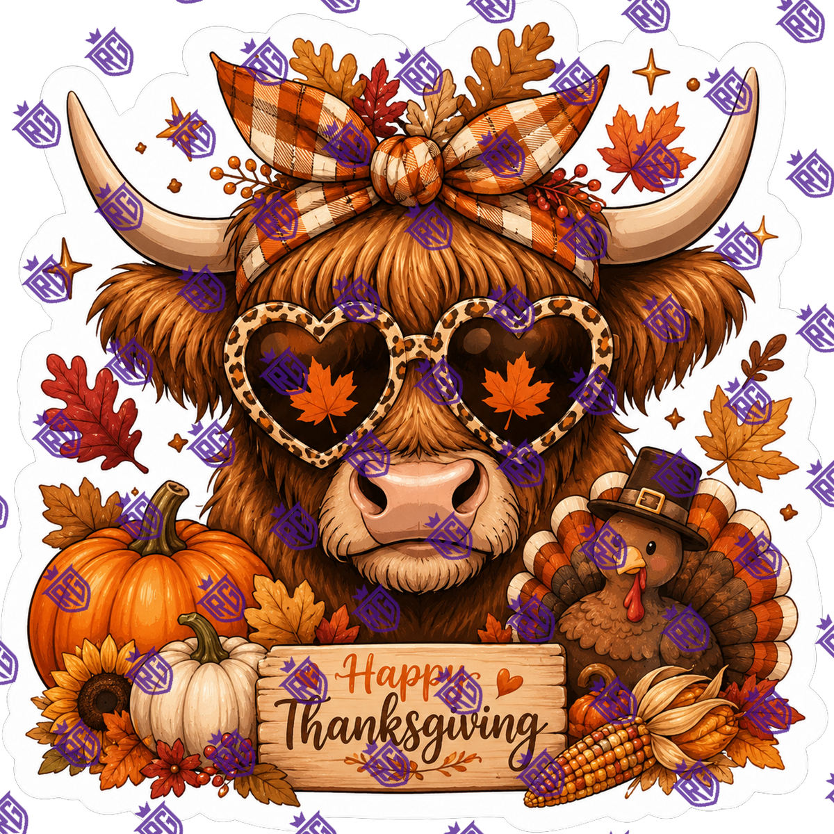 Thanksgiving Cow Acrylic Blanks