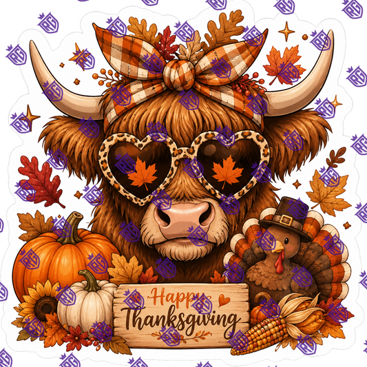 Thanksgiving Cow Acrylic Blanks