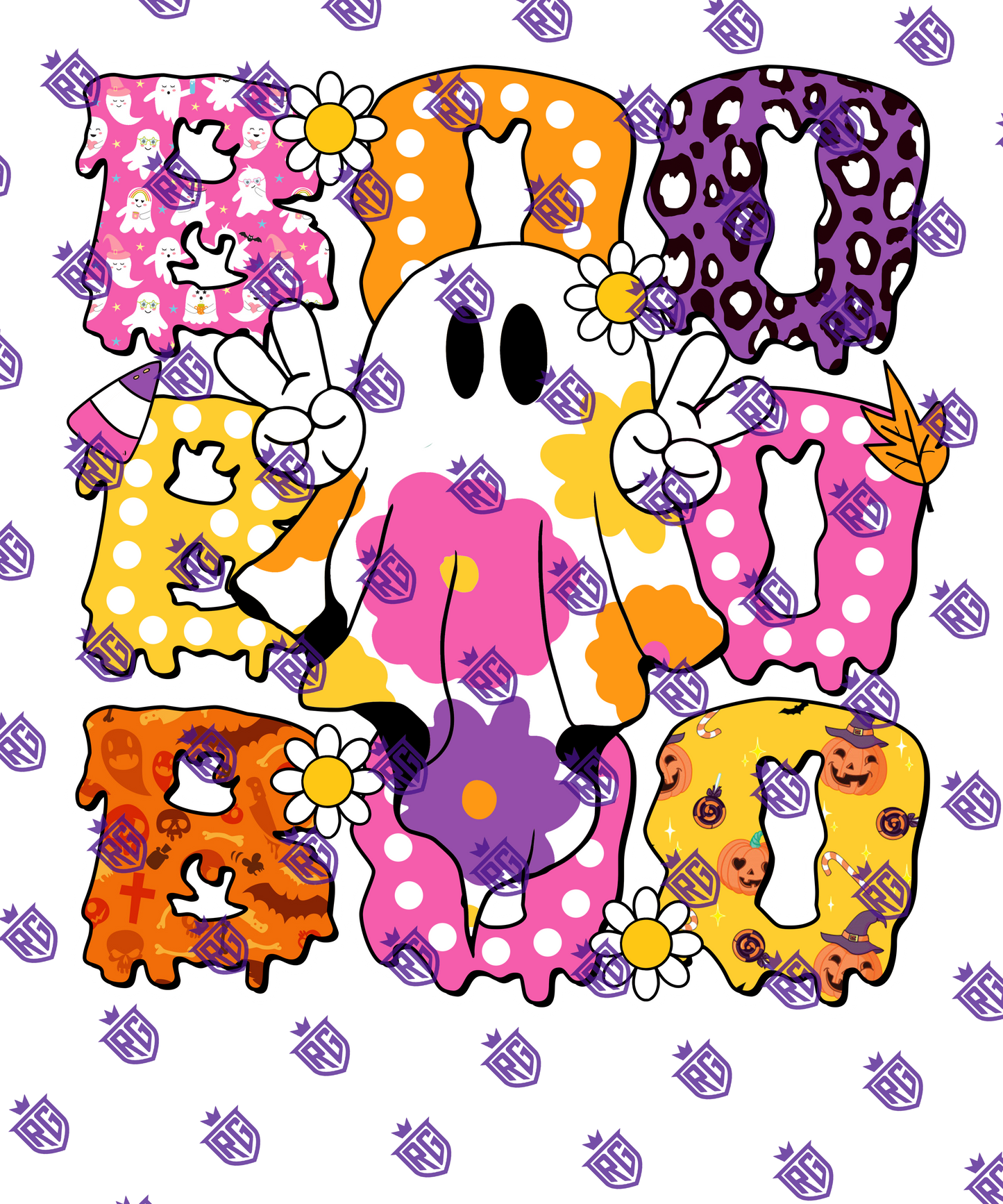 Boo Ghost Acrylic Blank With Decal