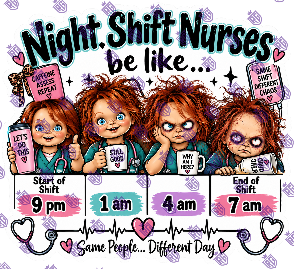 Night Shift Nurses Be Like Acrylic Blank