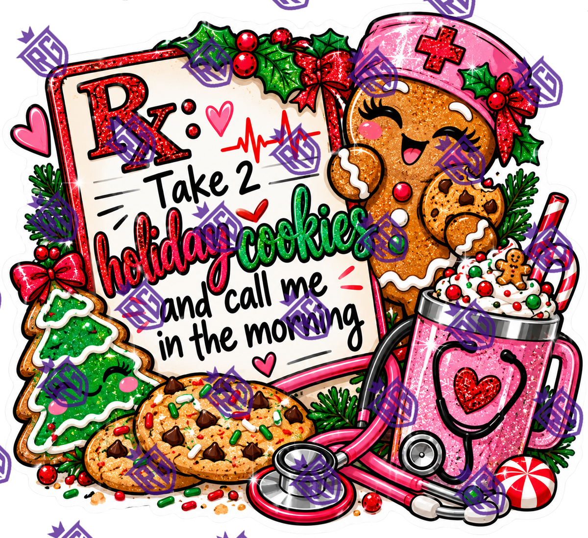 Take two holiday cookies and call me in the morning acrylic blank