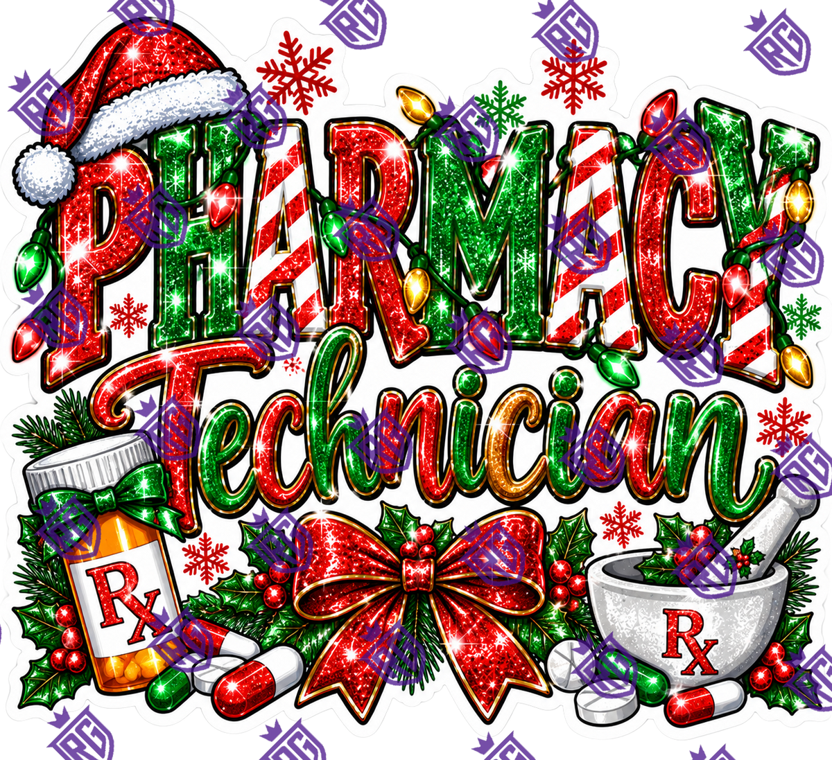 Pharmacy Technician Christmas Acrylic Blank