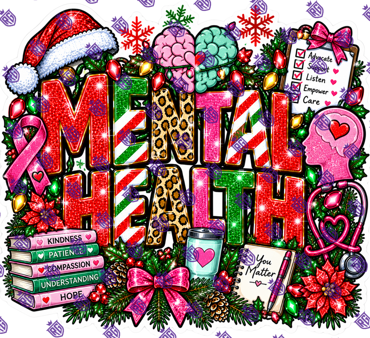 Mental Health Christmas Acrylic Blank