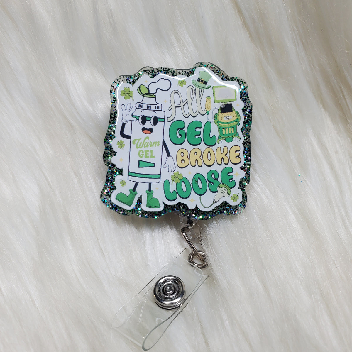 St. Patricks All Gel Broke Loose Badge Reel