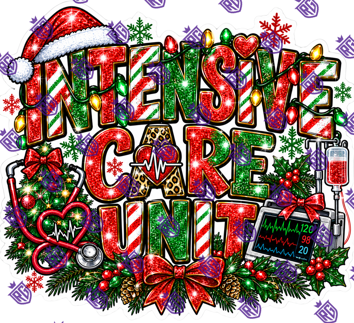 Intensive Care Unit Christmas Acrylic Blank