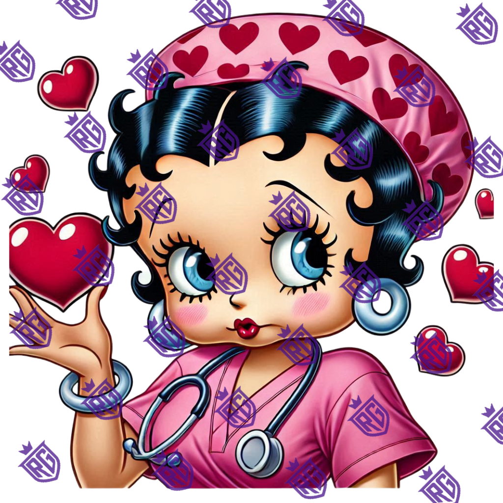 Betty Boop Nurse Valentines Day Acrylic Blank With Decal