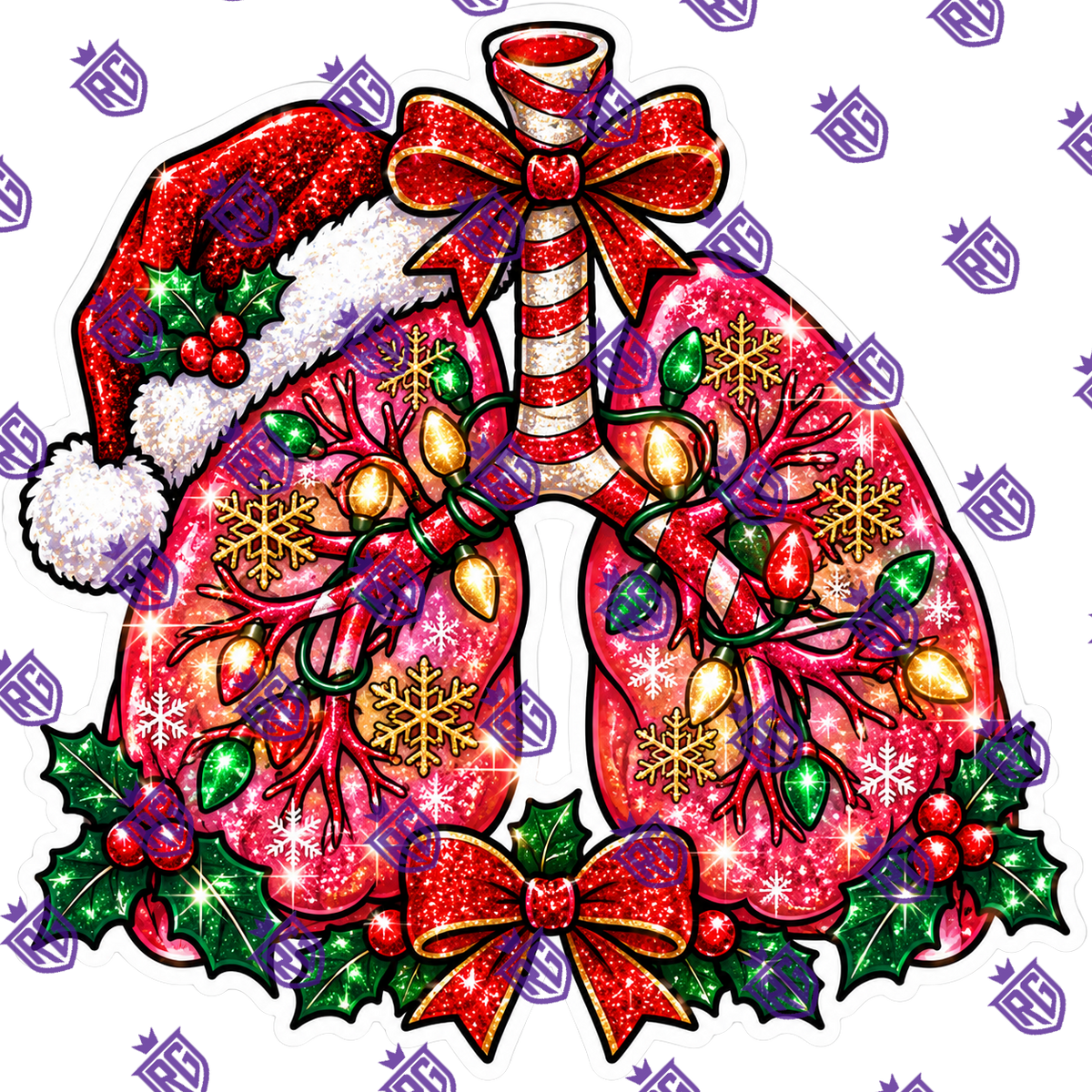 Christmas Lung Acrylic Blank With Decal