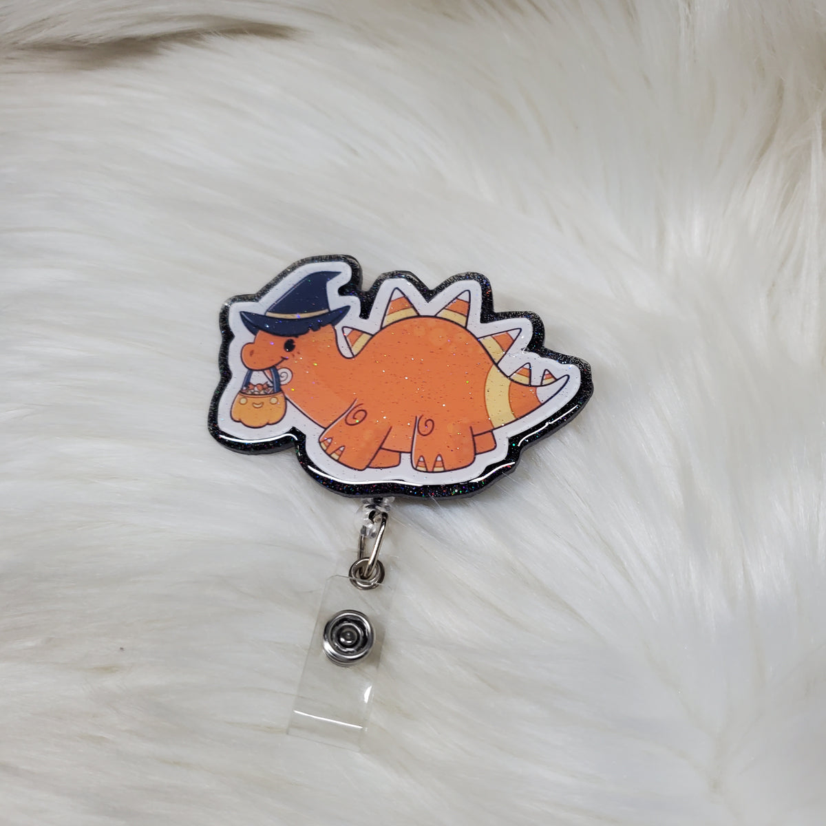 Candy Corn Dino Badge Reel