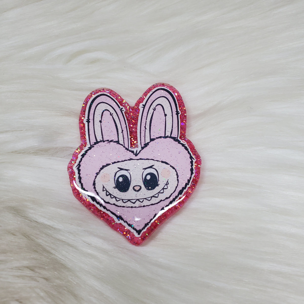 Valentines Heart Face Labubu Badge Reel