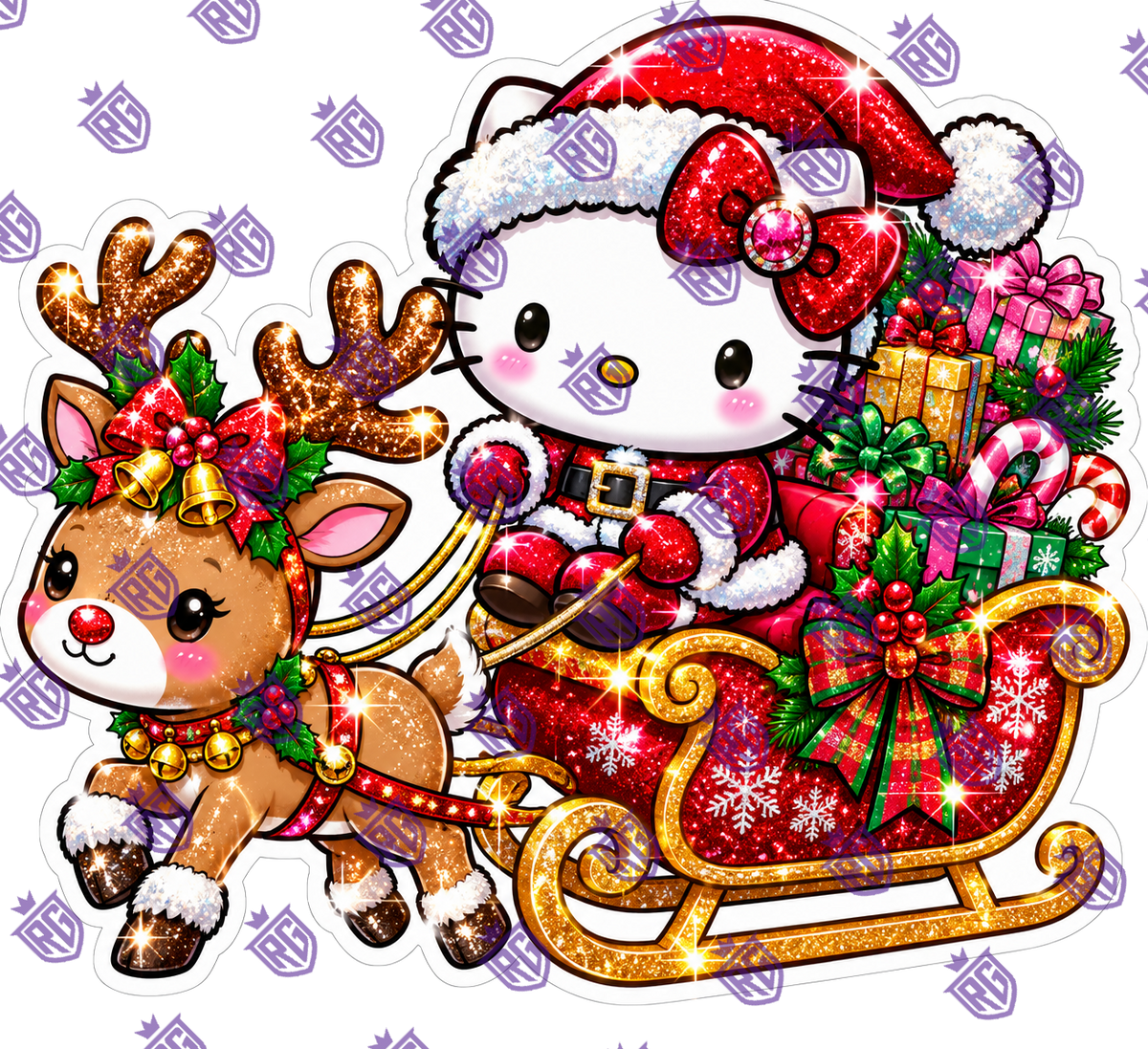 Santa reindeer sleigh HK Acrylic Blank