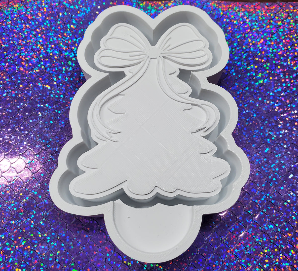 Christmas Tree Bow Freshie Silicone Mold