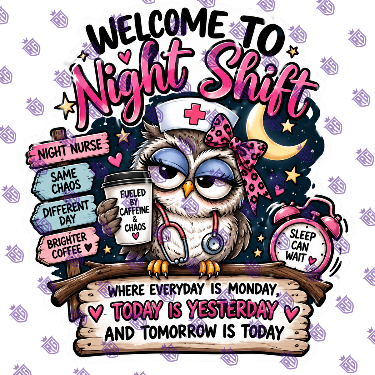 Welcome To Night Shift Acrylic Blank