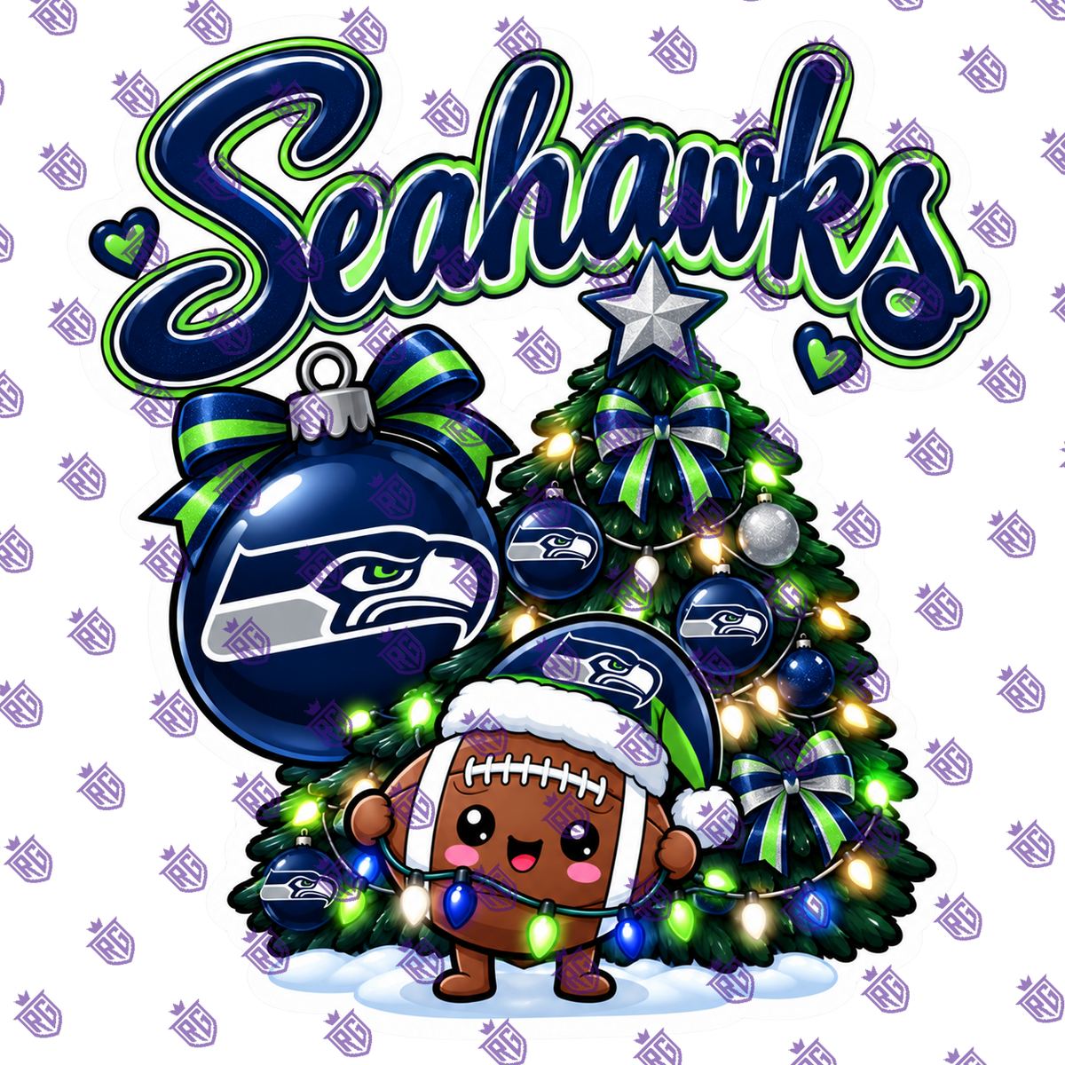 Christmas Football acrylic blank