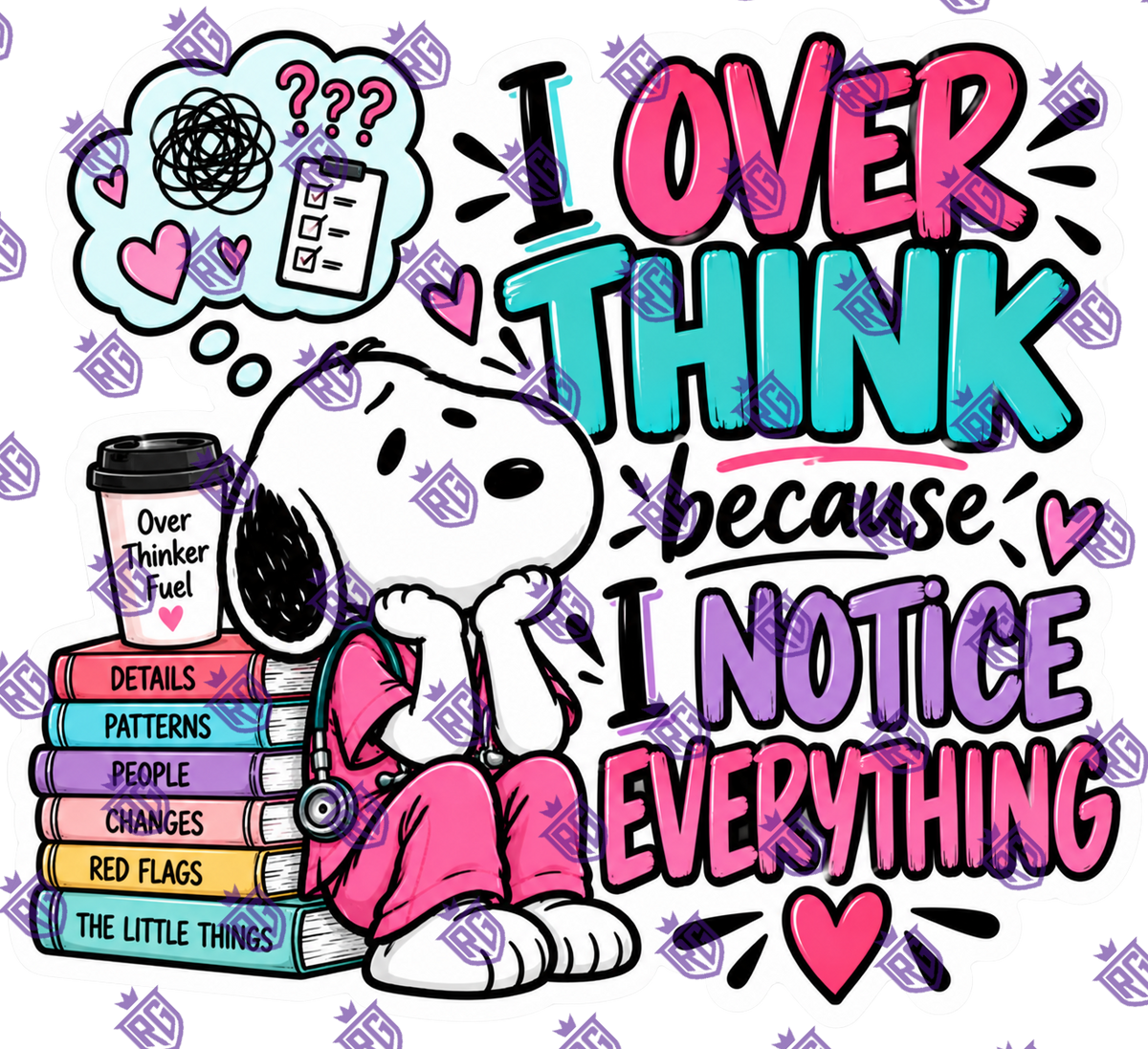 I Over Think Acrylic Blank