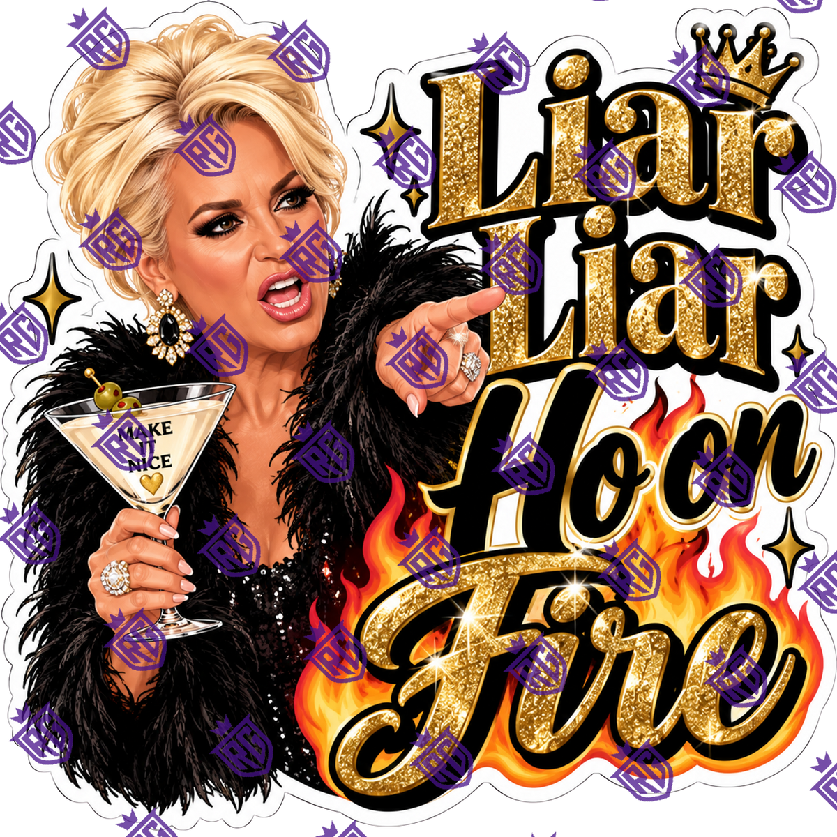 Liar Liar hoe on fire acrylic blank