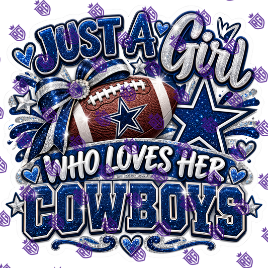 Just a girl who loves her cowboys acrylic blank