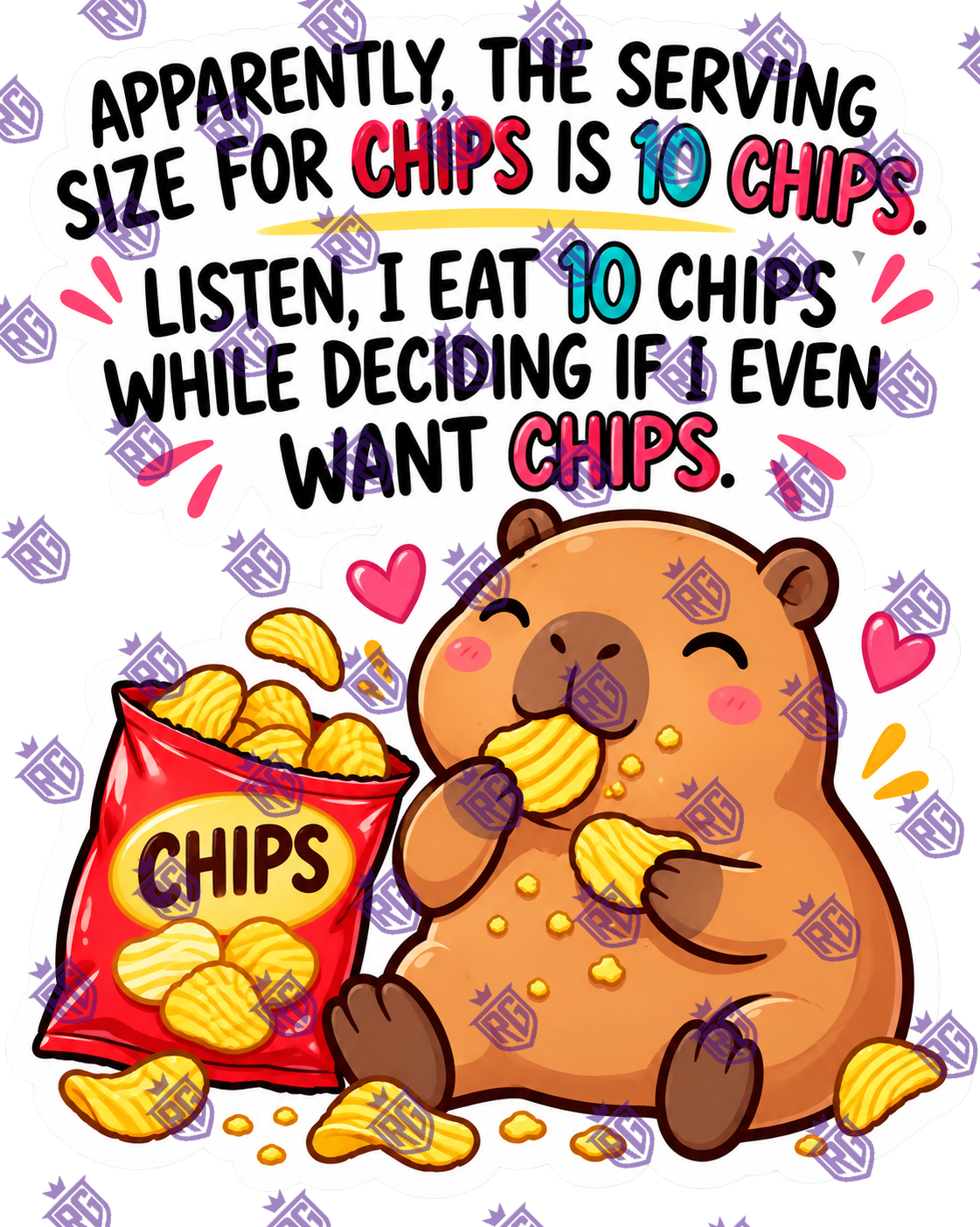 Servings size for chip acrylic blank