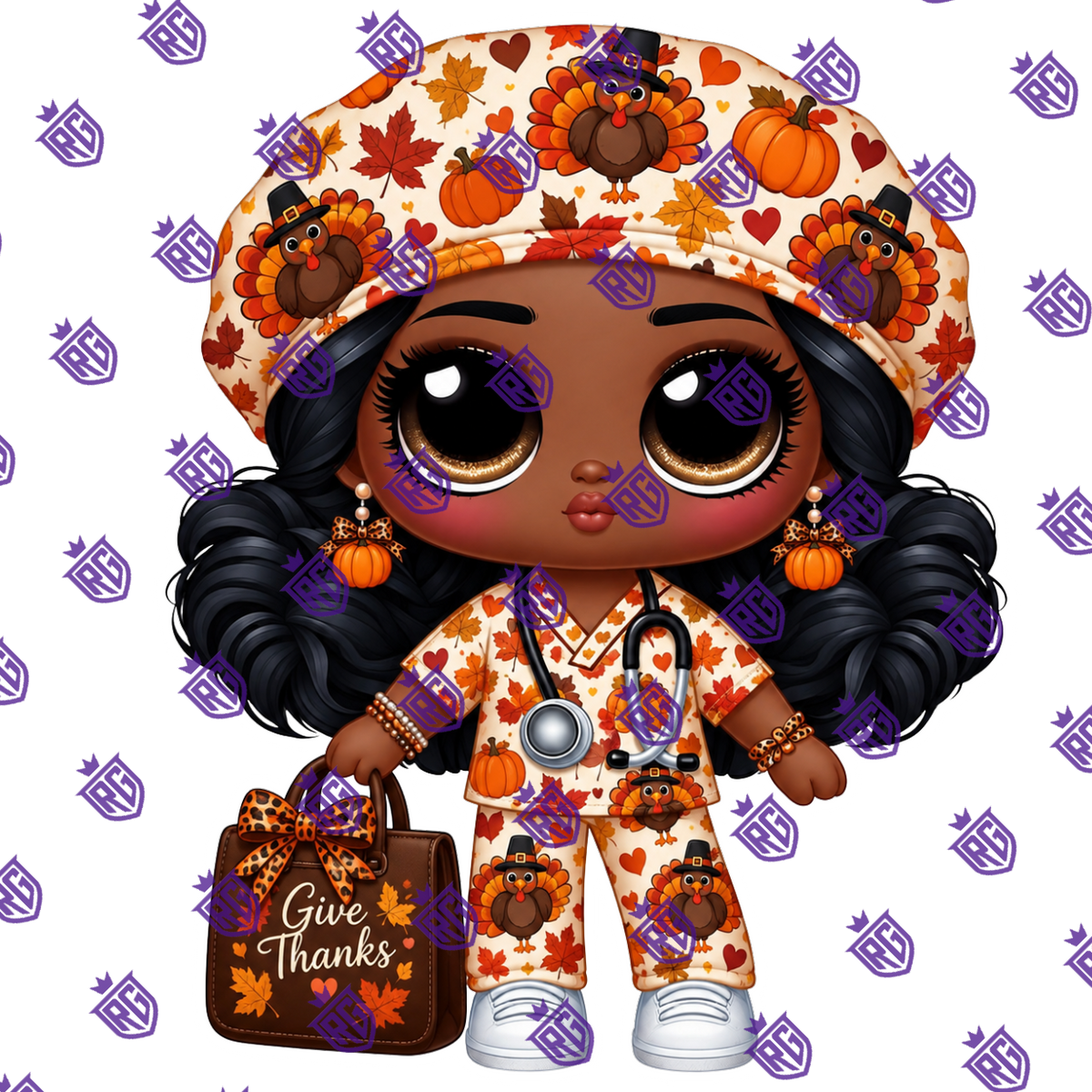 Fall African american nurse Acrylic Blank