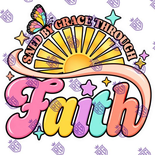 Saved by grace through faith acrylic blank