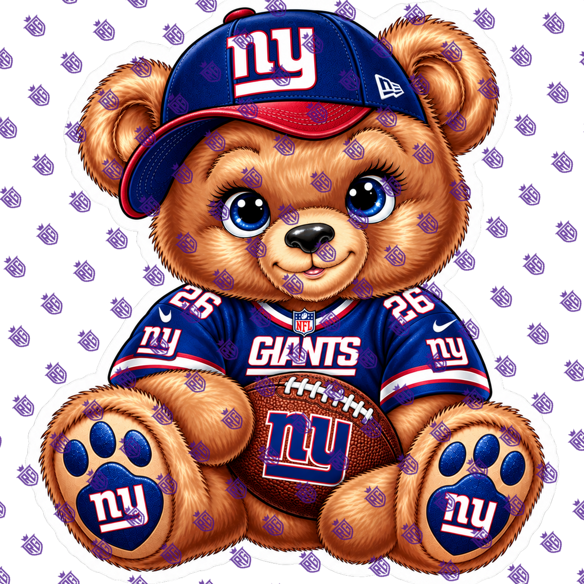 NFL Bear Acrylic Blank With Decal