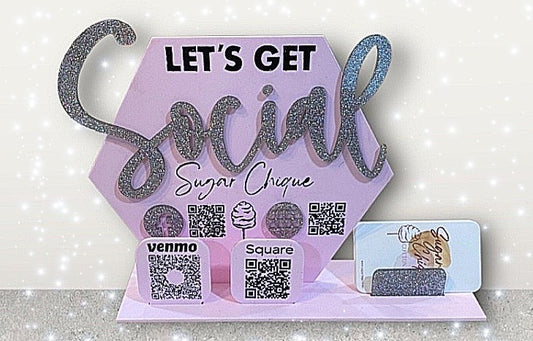 Social Media Sign With Removable Payment Plaques