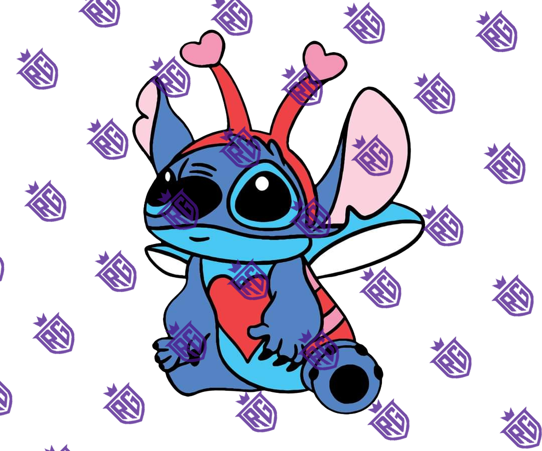 Stitch Heart Ears Valentines Day Acrylic Blank With Decal