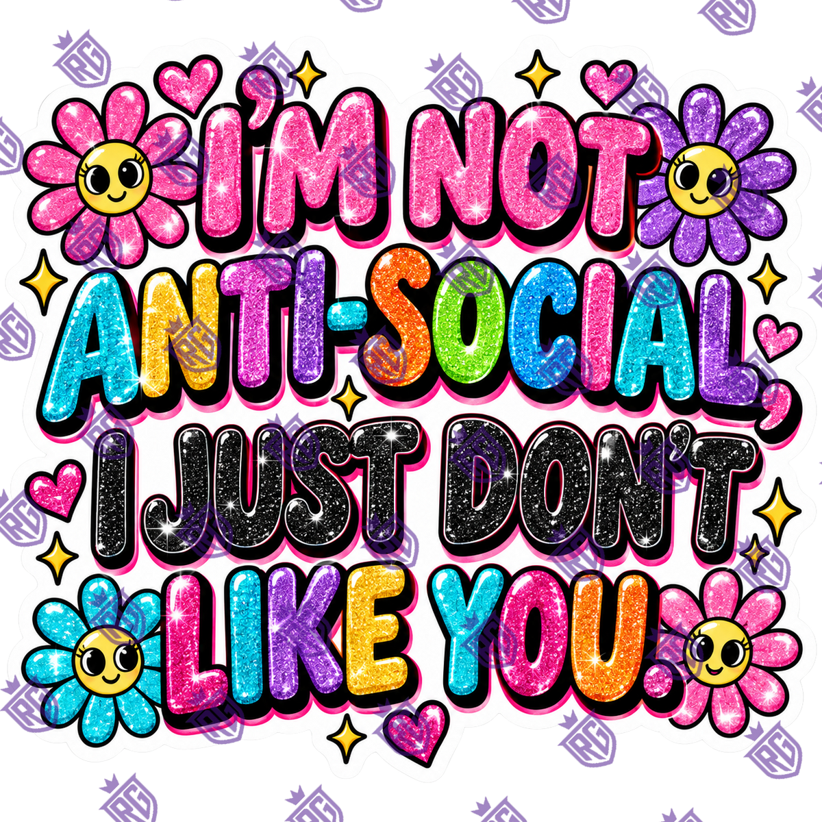 I'm not anti social I just don't like you acrylic blank