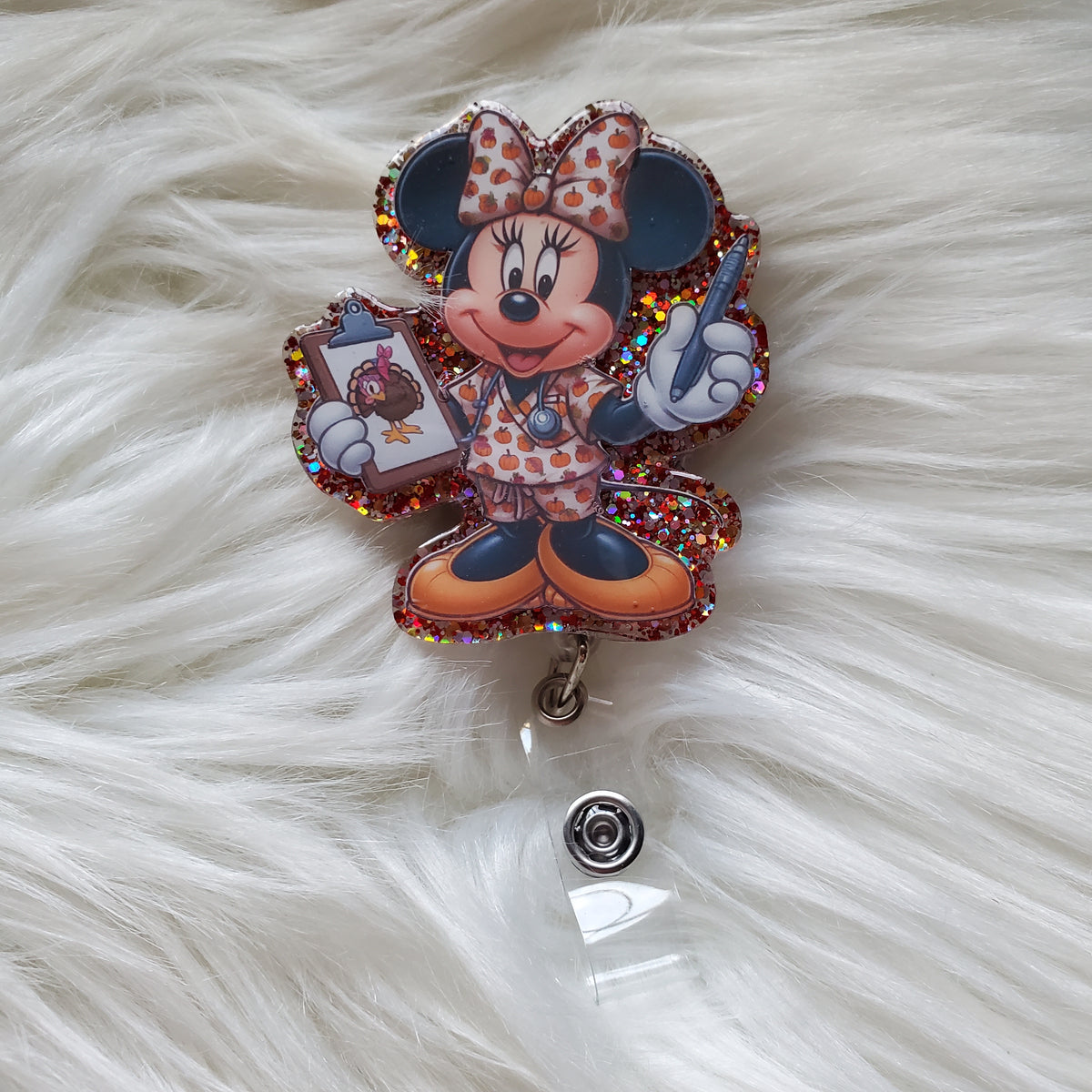 Thanksgiving Nurse minnie Badge Reel