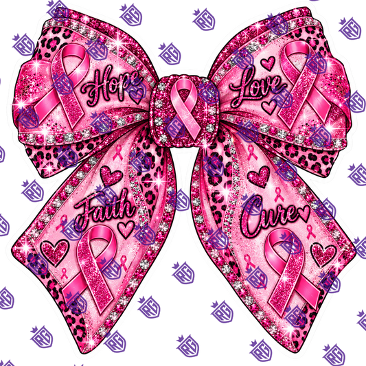 Breast Cancer Bow of Faith hope love Awareness Acrylic Blank