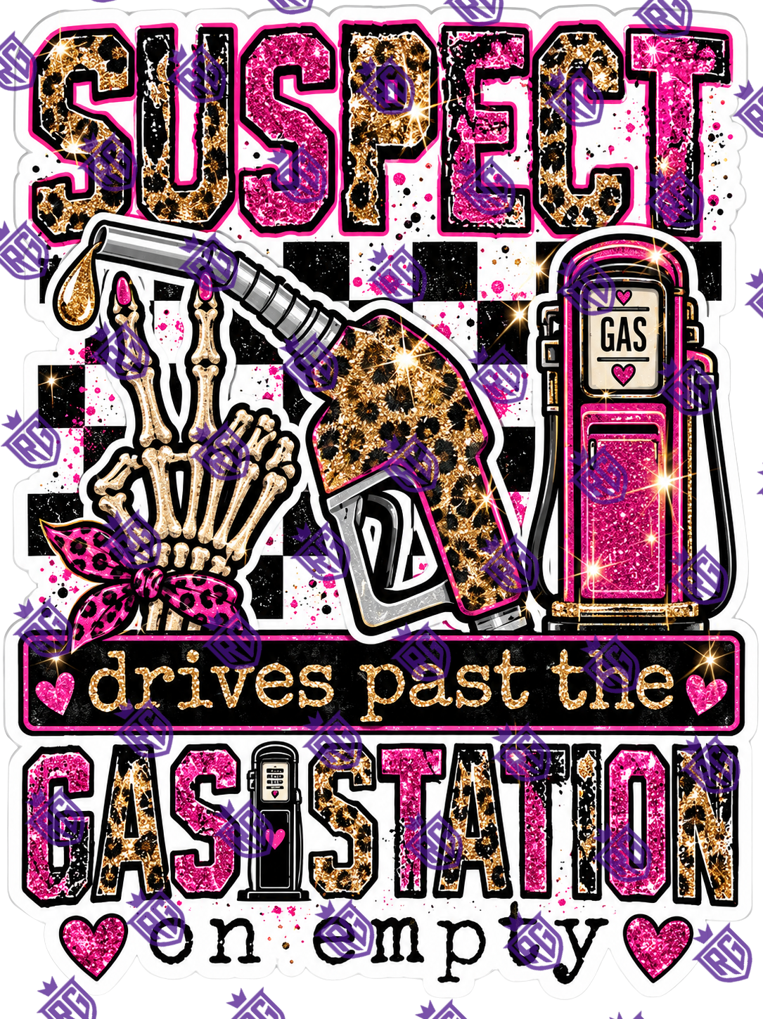 Suspect Drives past the gas station on empty acrylic blank