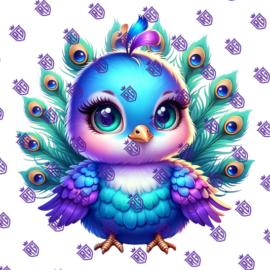 Peacock Acrylic Blank With Decals